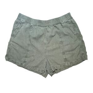 Madewell Green High-Waisted Linen Short Sz: XL